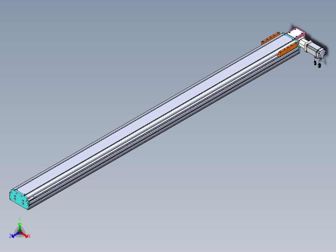 东锦同步带传动-直线滑台模组DH170B-L150-S2150-BL-P400W-C3正等轴测图