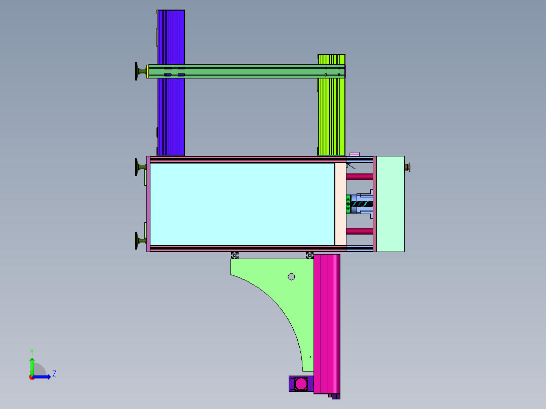 全自动顶入式PCB堆板机左视图