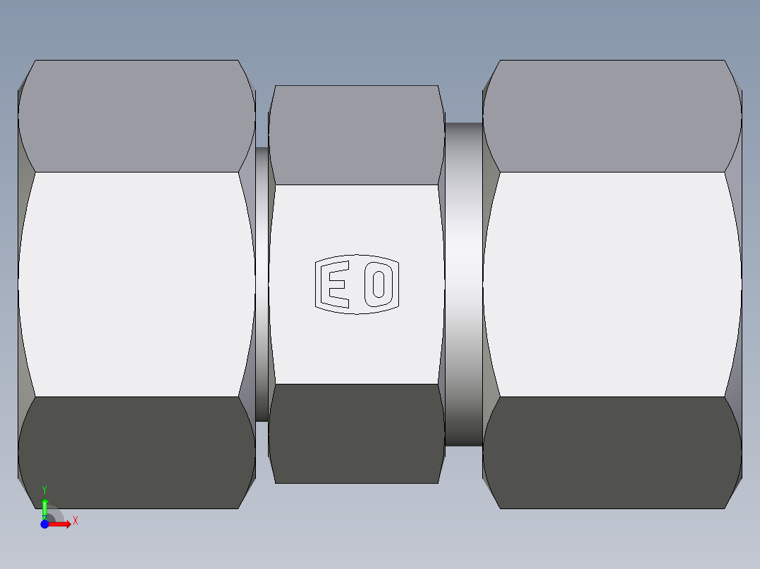 卡套式工业通用硬管接头EO_Distance_piece_adapter_DA20ZSCF前视图