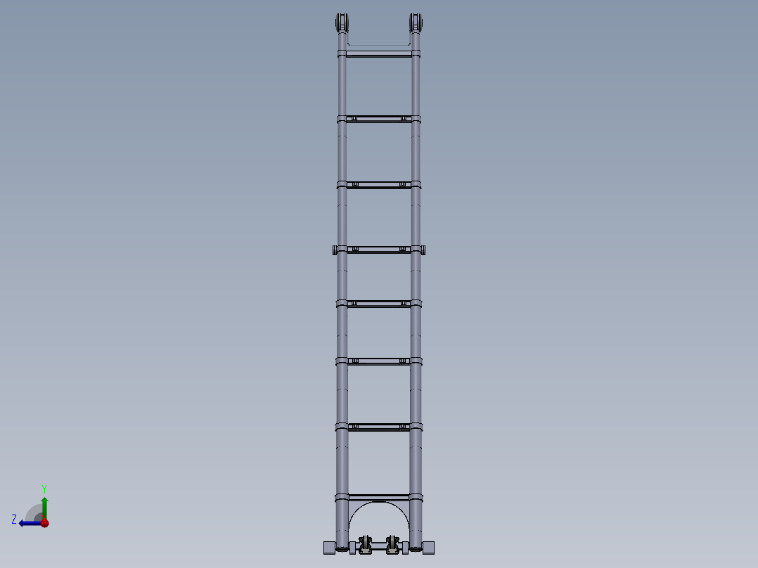 仿巴芬工程伸缩梯 （400）右视图