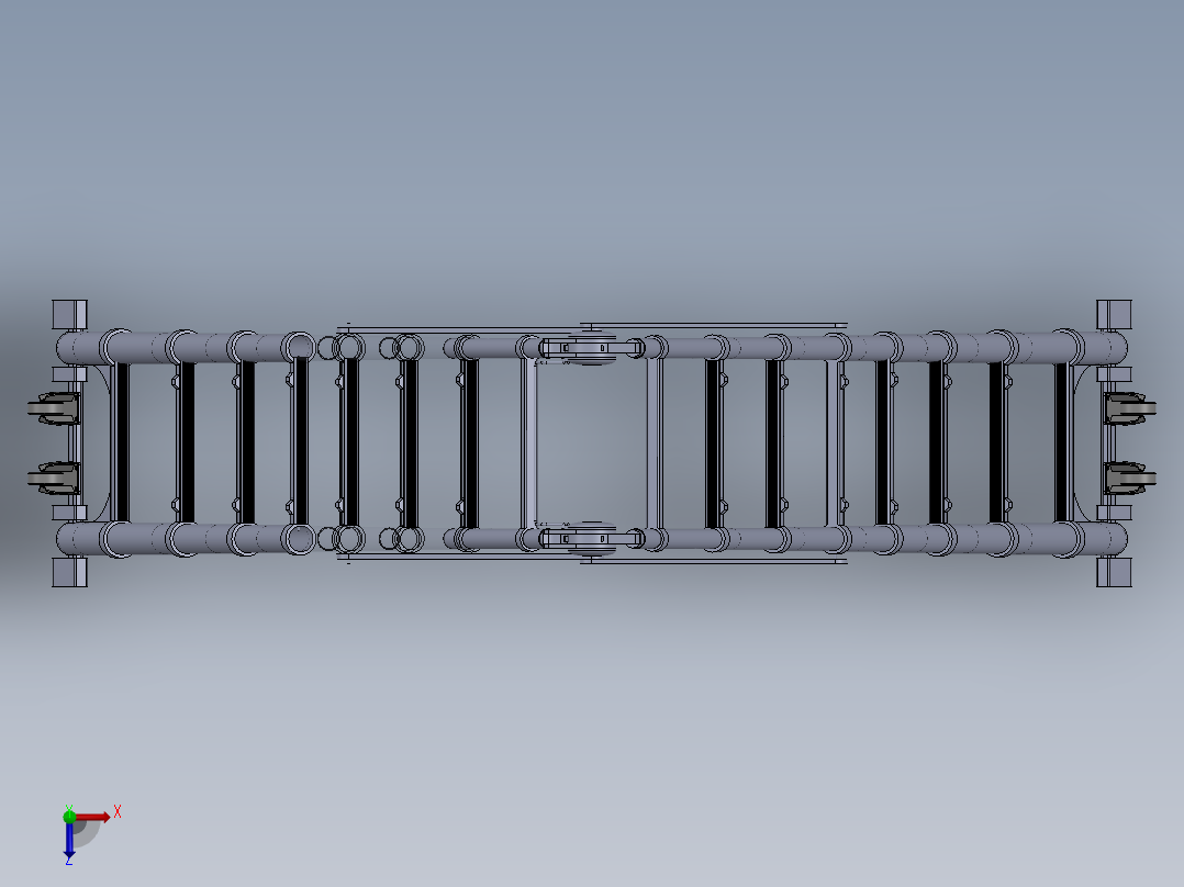 仿巴芬工程伸缩梯 （400）俯视图