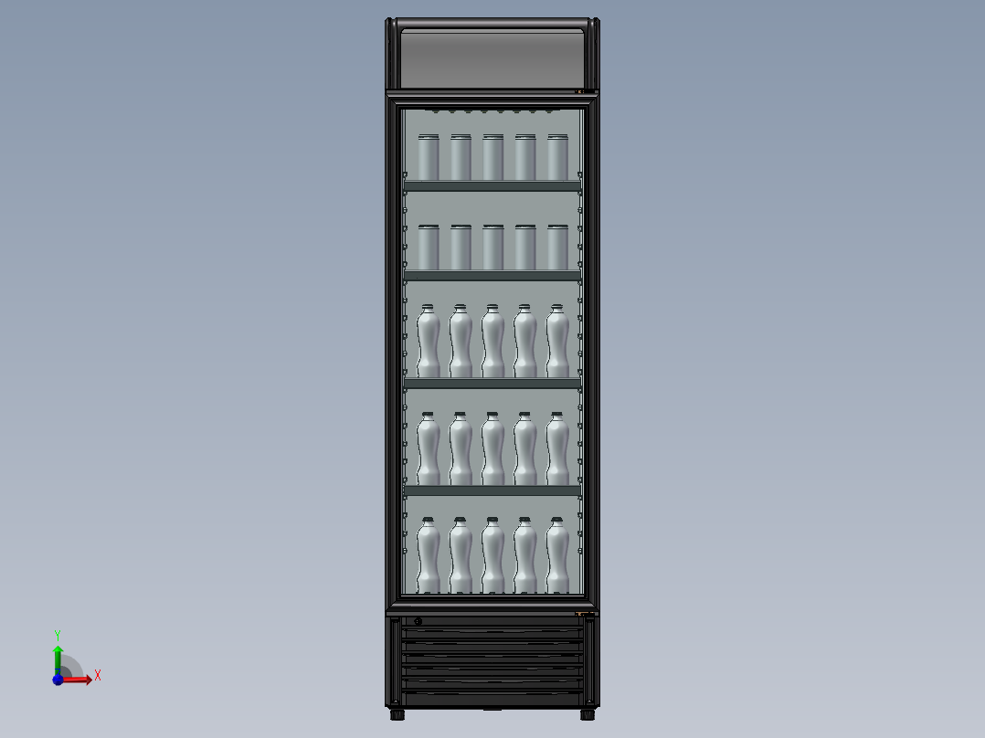 立式饮料柜前视图