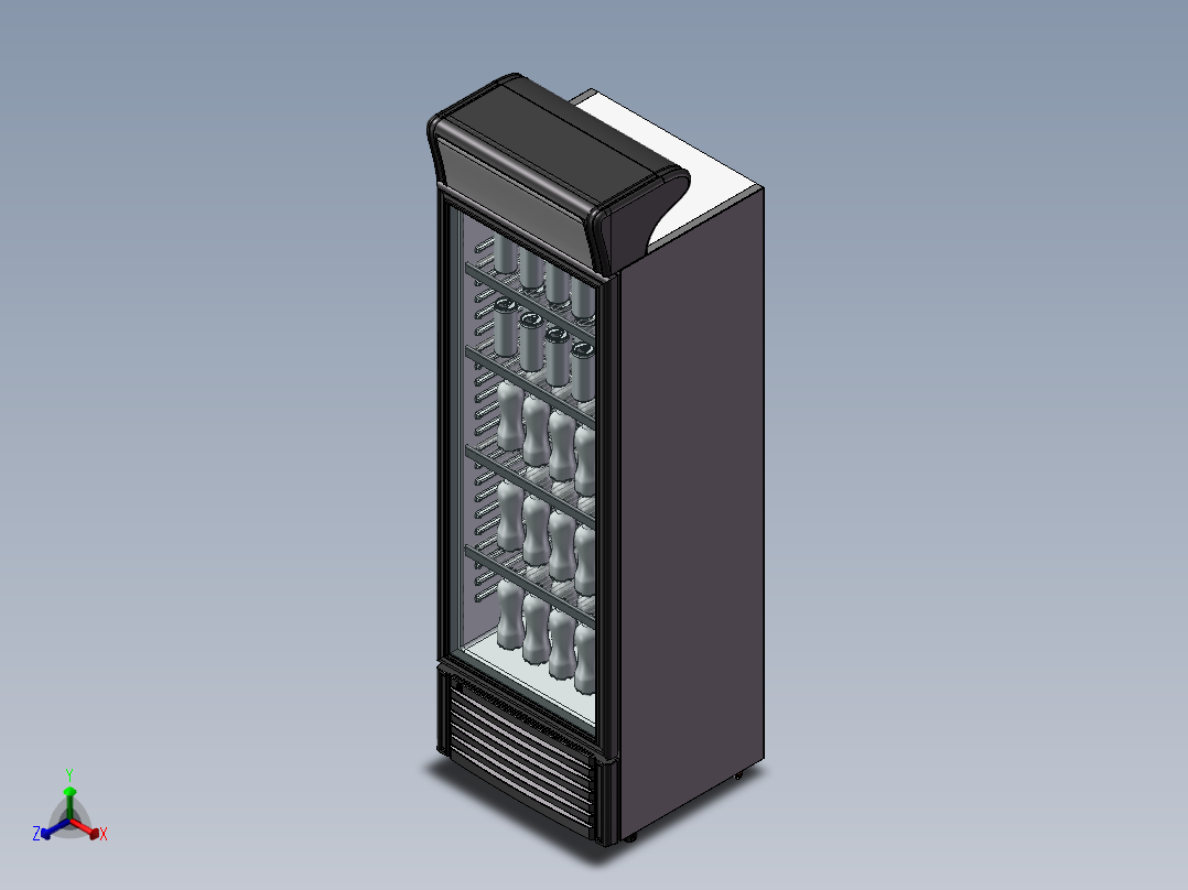 立式饮料柜正等轴测图