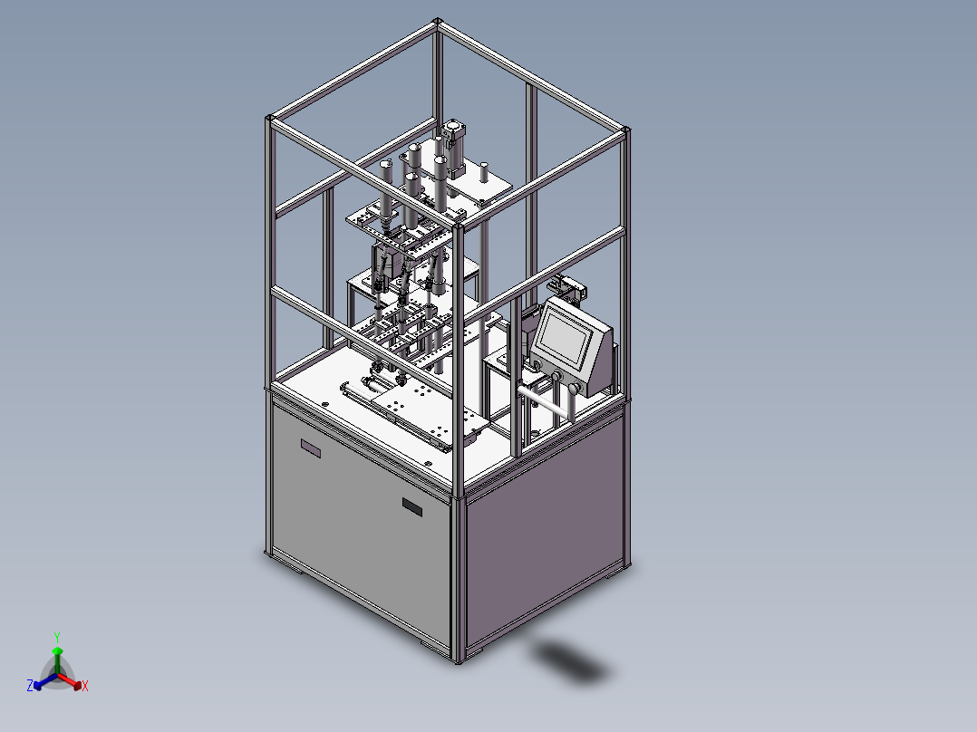 四轴自动锁螺丝机正等轴测图