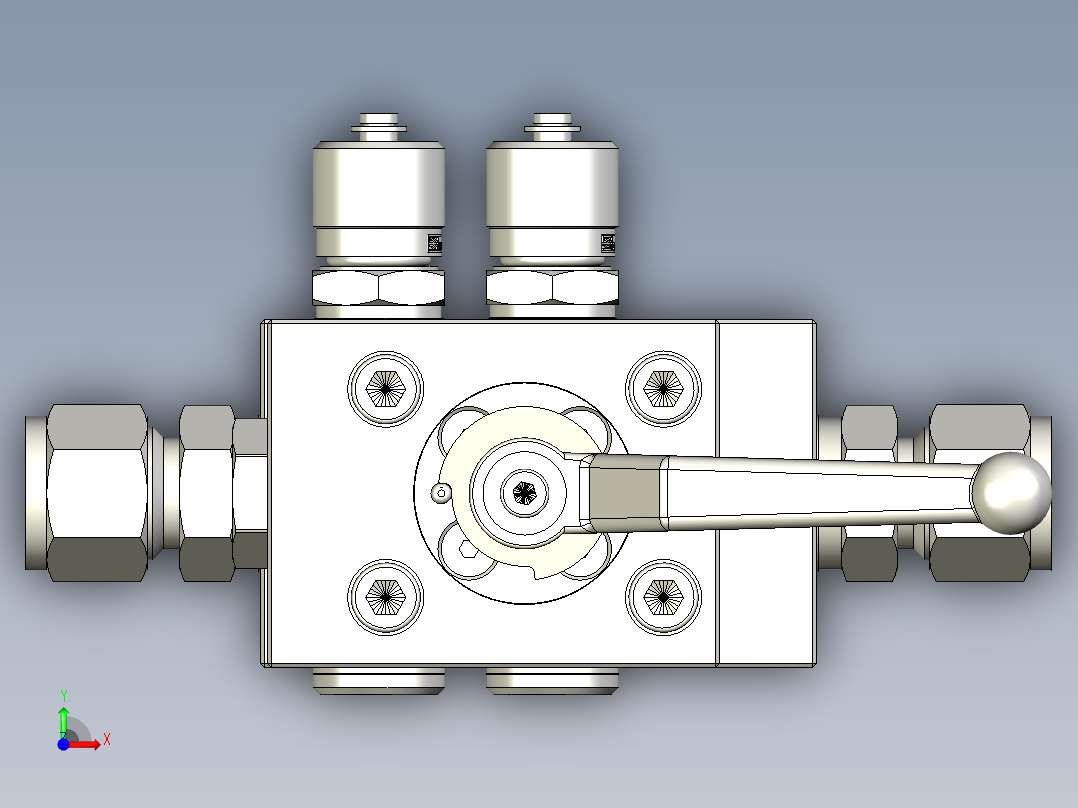 一种测试阀，非常适合安装在安全装置的测量管线上前视图