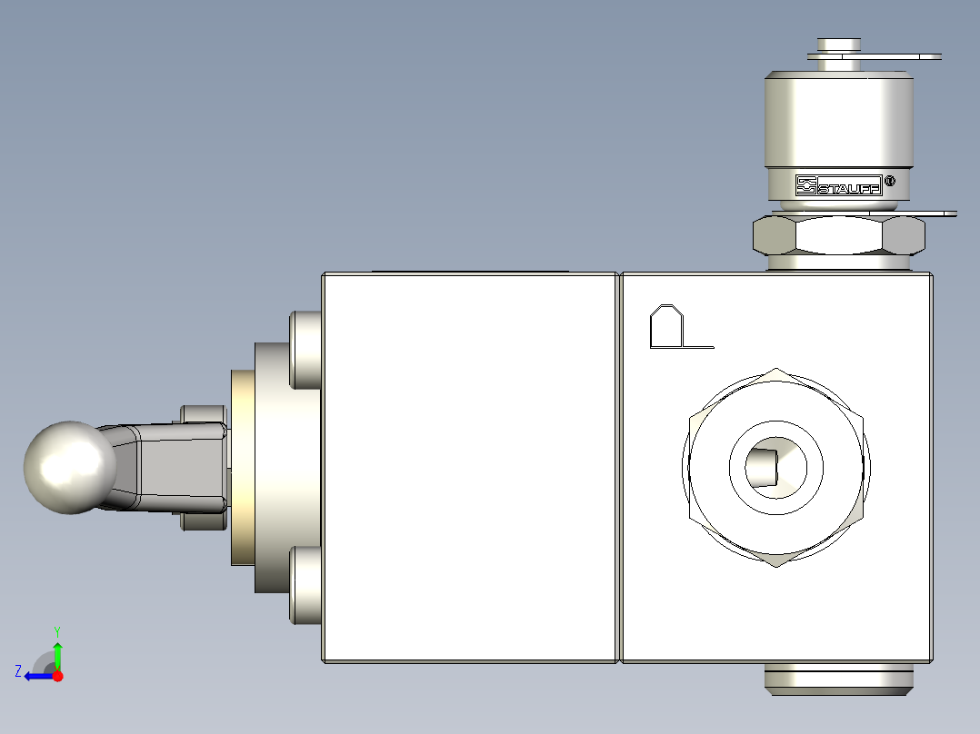一种测试阀，非常适合安装在安全装置的测量管线上右视图