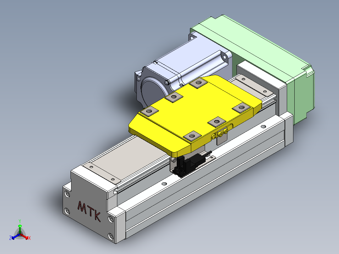 GTH内嵌丝杆全封闭GTH8-BL-400W正等轴测图
