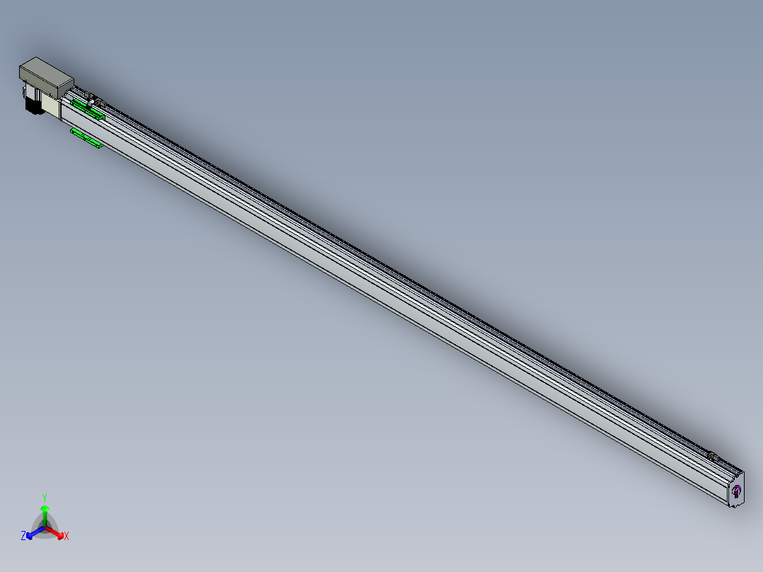 同步带滑台-半封闭B10H-L45-S2400-R-P40-D3正等轴测图