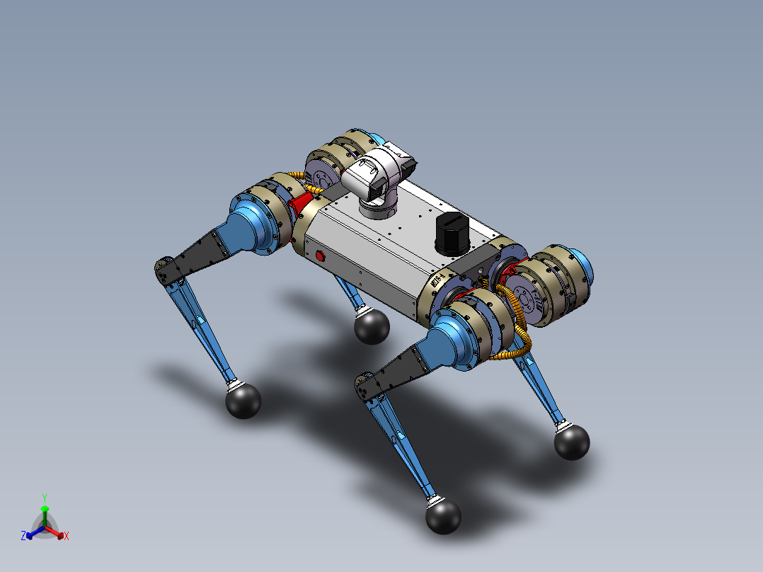 机械狗四足机械狗正等轴测图