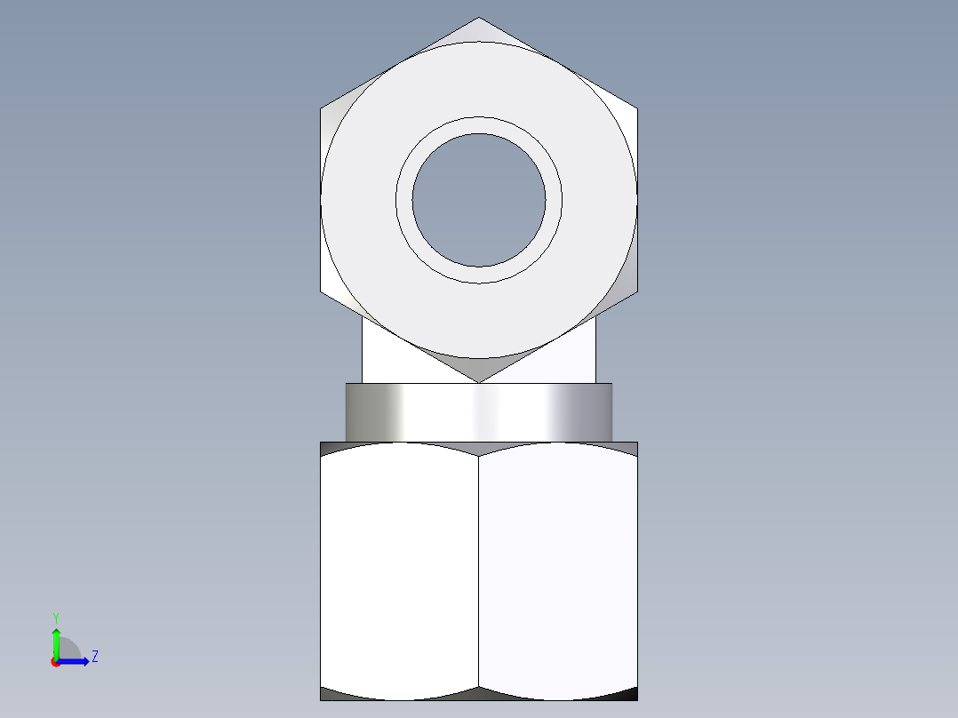 卡套式工业通用硬管接头EO_Union_tee_T10L71左视图