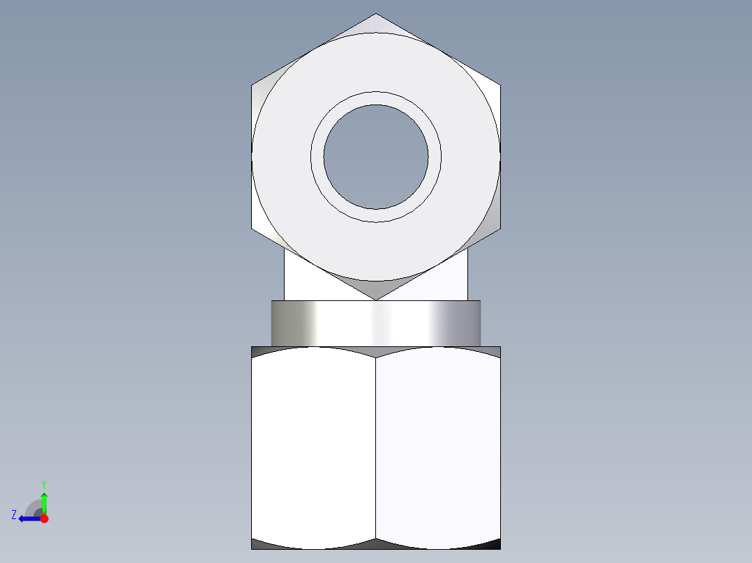 卡套式工业通用硬管接头EO_Union_tee_T10L71右视图