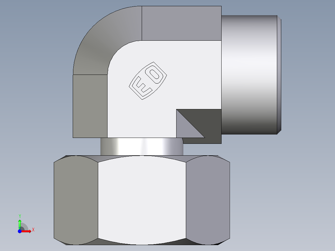 卡套式工业通用硬管接头EO_Standpipe_elbow_EVW25SOMDCF前视图