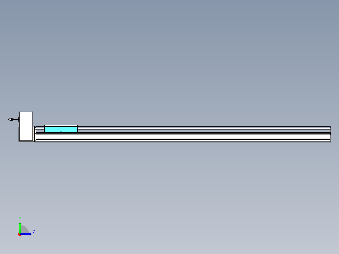 同步带滑台-半封闭B22H-L100-C-S1650-LU-P75-D3-N5左视图
