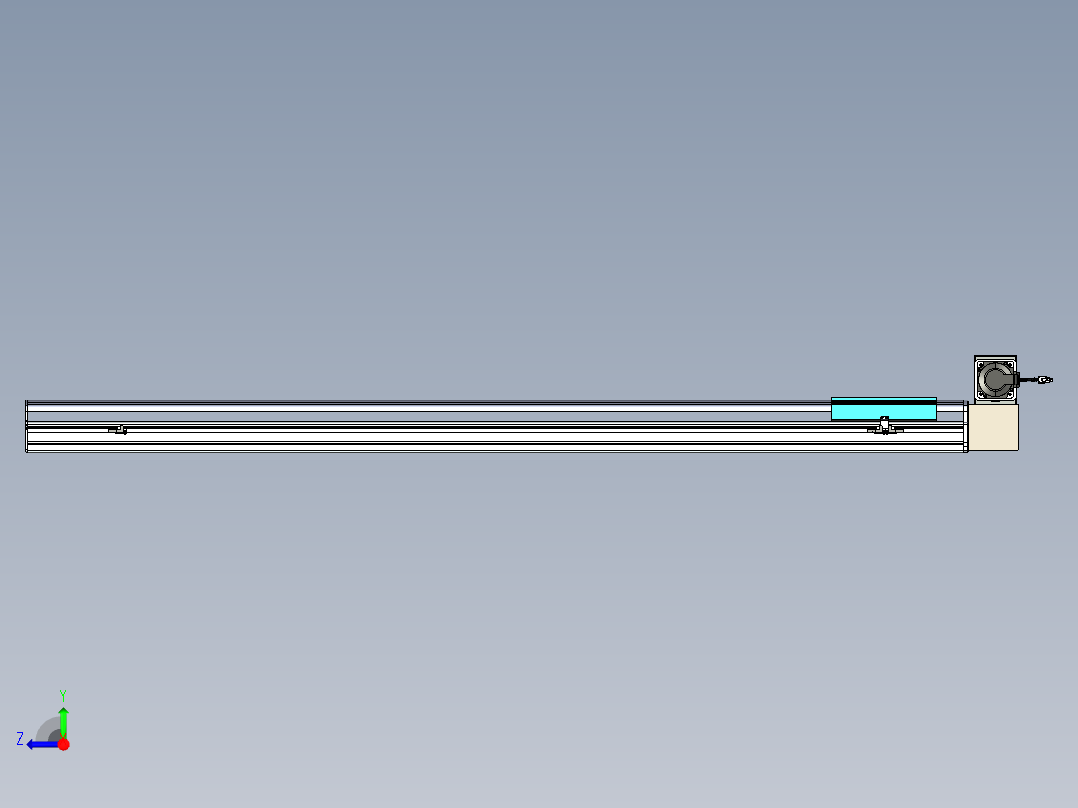 同步带滑台-半封闭B22H-L100-C-S1650-LU-P75-D3-N5右视图