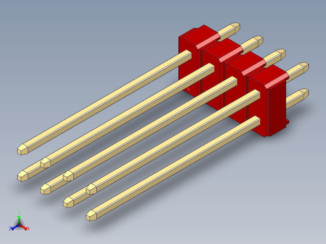 彩色公头100mil（2.54mm）系列-DS1021_red_2x04p_100mil_Type19_rev1.0