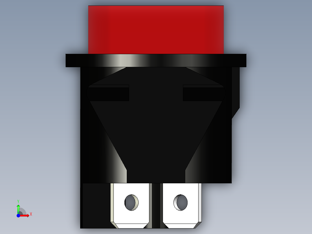 直径23.5毫米的按钮前视图