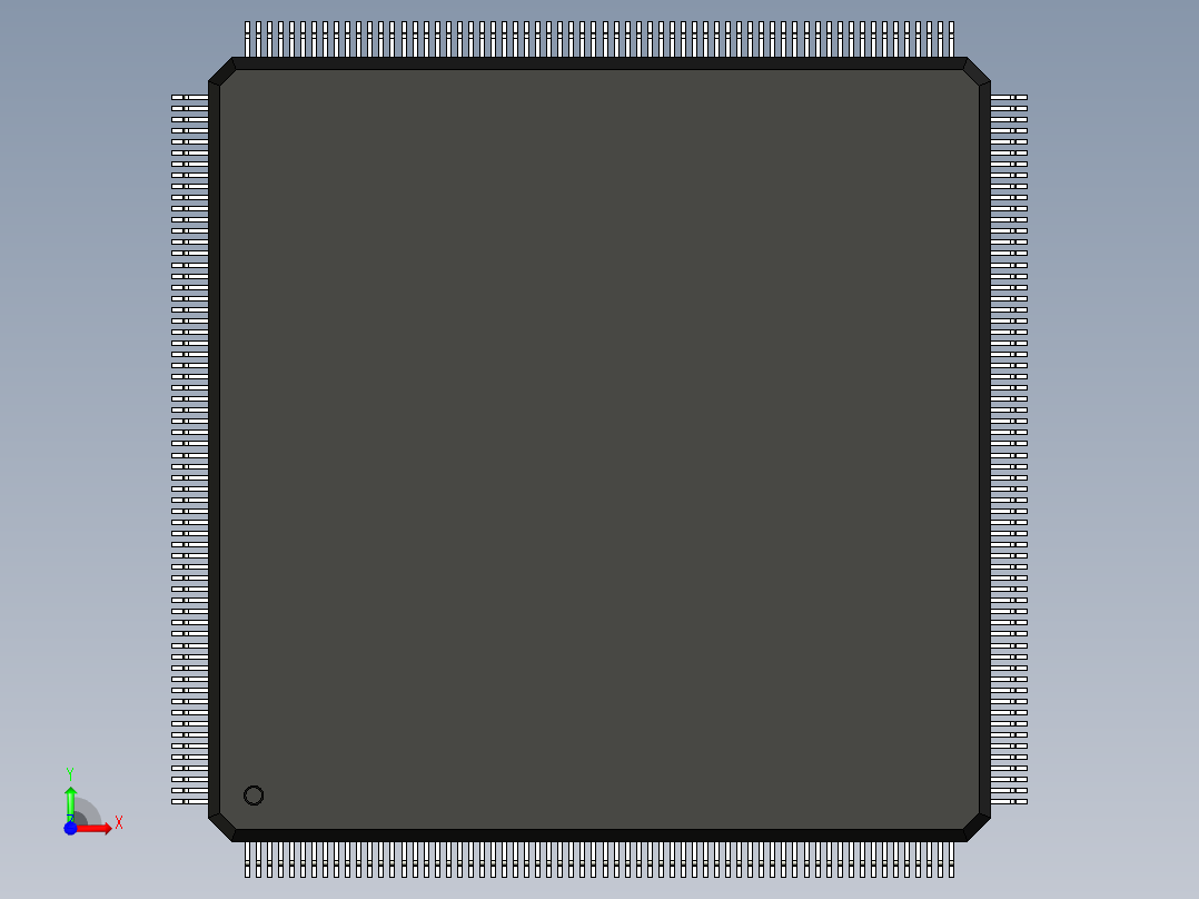 元器件3D封装QFP256_FPT-256P-M06175前视图