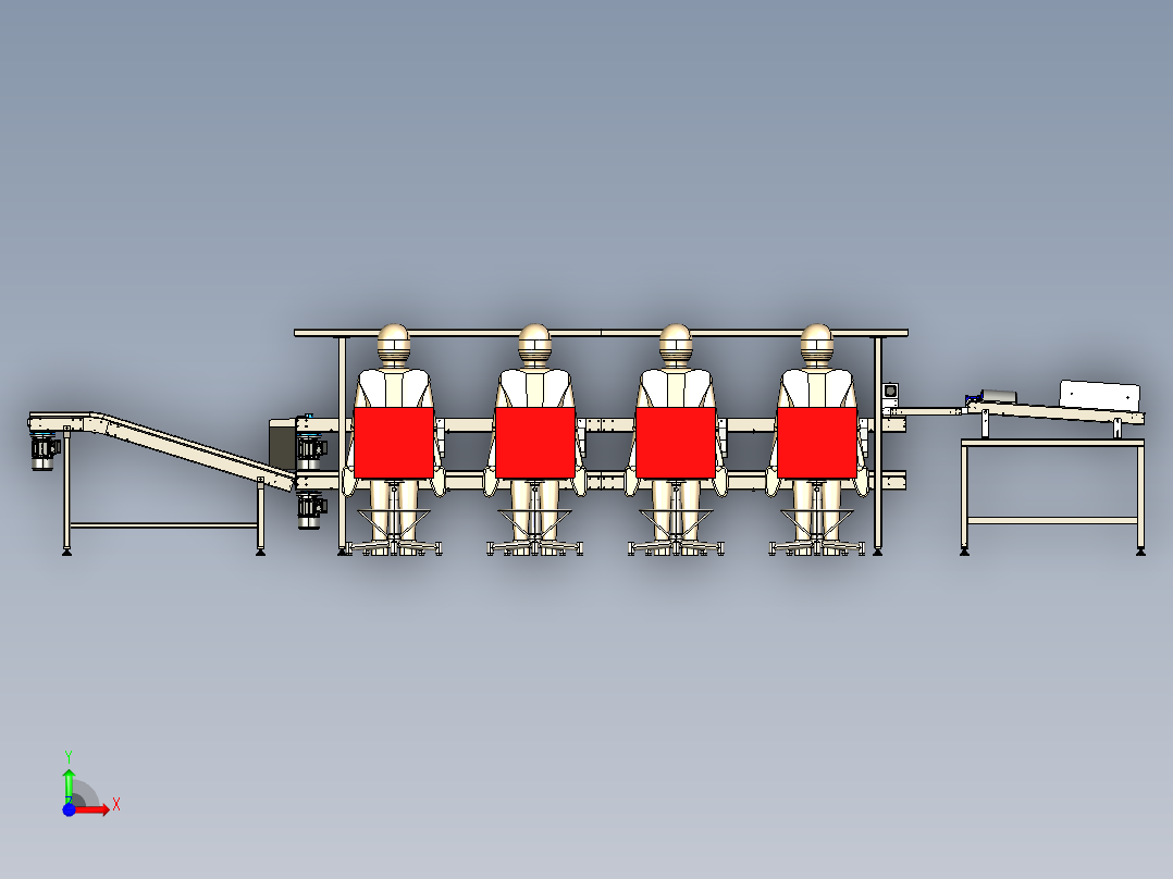 双层操作流水线前视图