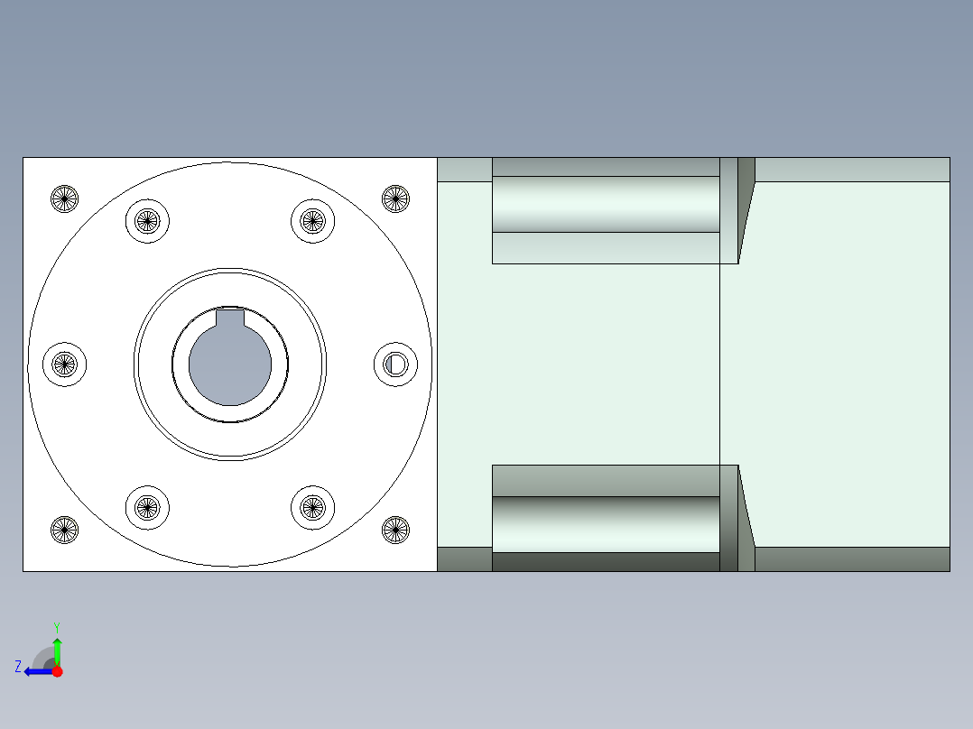 换向器PW90双孔 PLX90-L1 19-80-100-M6.stp右视图