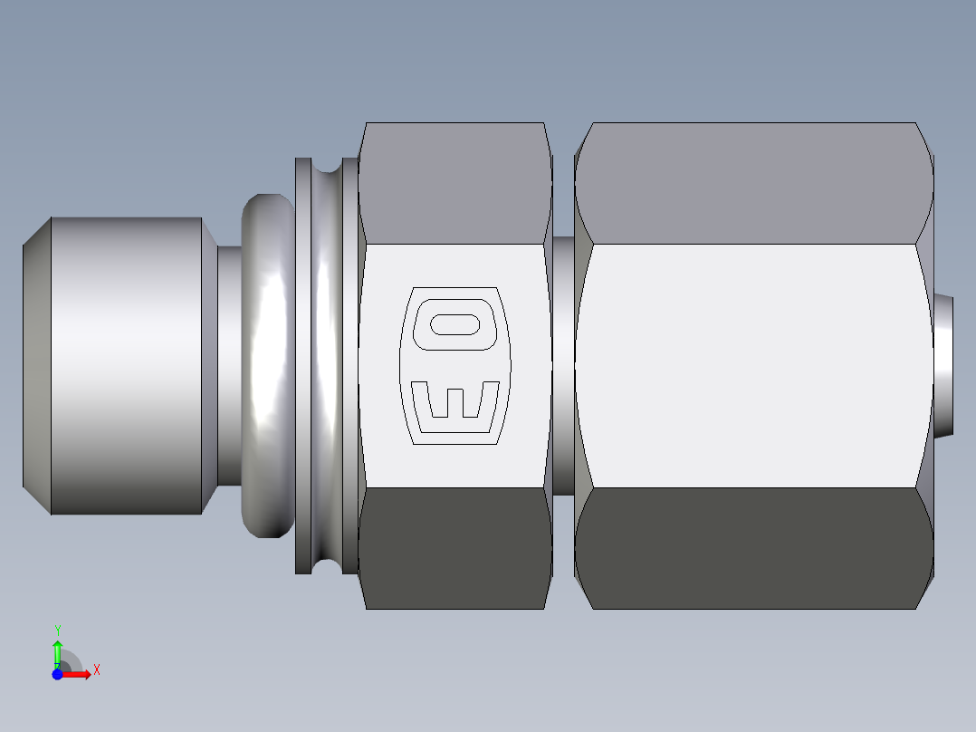 卡套式工业通用硬管接头EO_Swivel_connector_EGEO06SMCF前视图