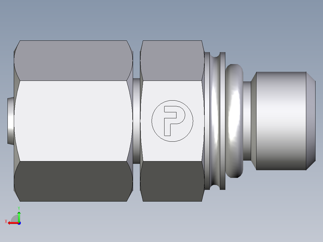 卡套式工业通用硬管接头EO_Swivel_connector_EGEO06SMCF后视图
