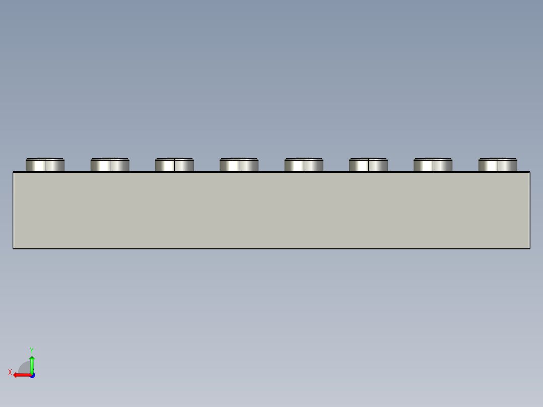 乐高套装 4421基本积木-300801 White Brick 1 x 8.STEP后视图