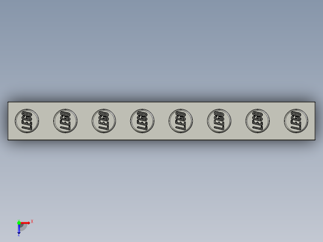 乐高套装 4421基本积木-300801 White Brick 1 x 8.STEP俯视图