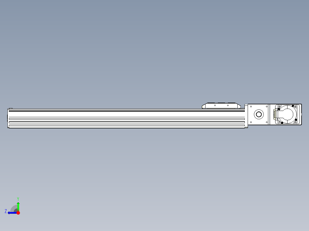 同步带全封闭直线模组TPA-HCB-85D-90-L550-MR-Y-P20-N3右视图