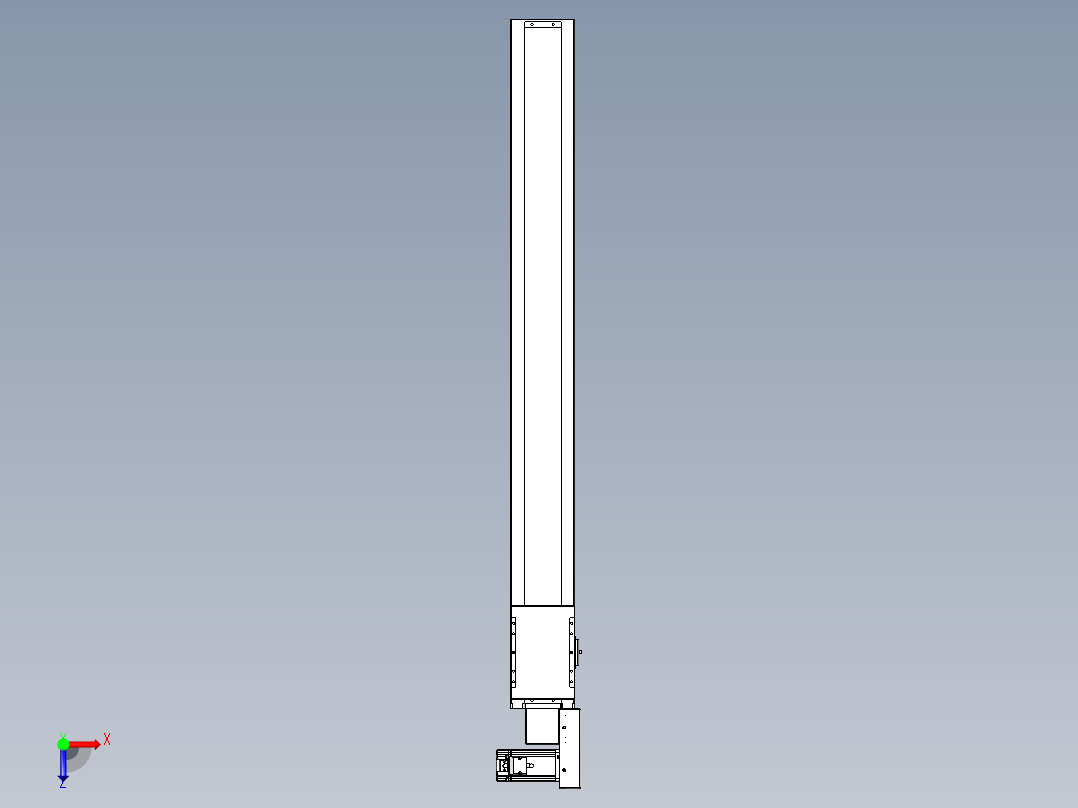 同步带全封闭直线模组TPA-HCB-120D-90-L1050-MR-Y-P40-N3俯视图