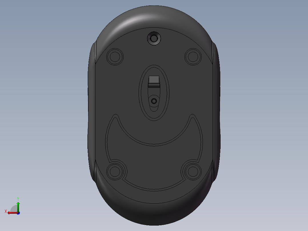 光电鼠标模型设计后视图