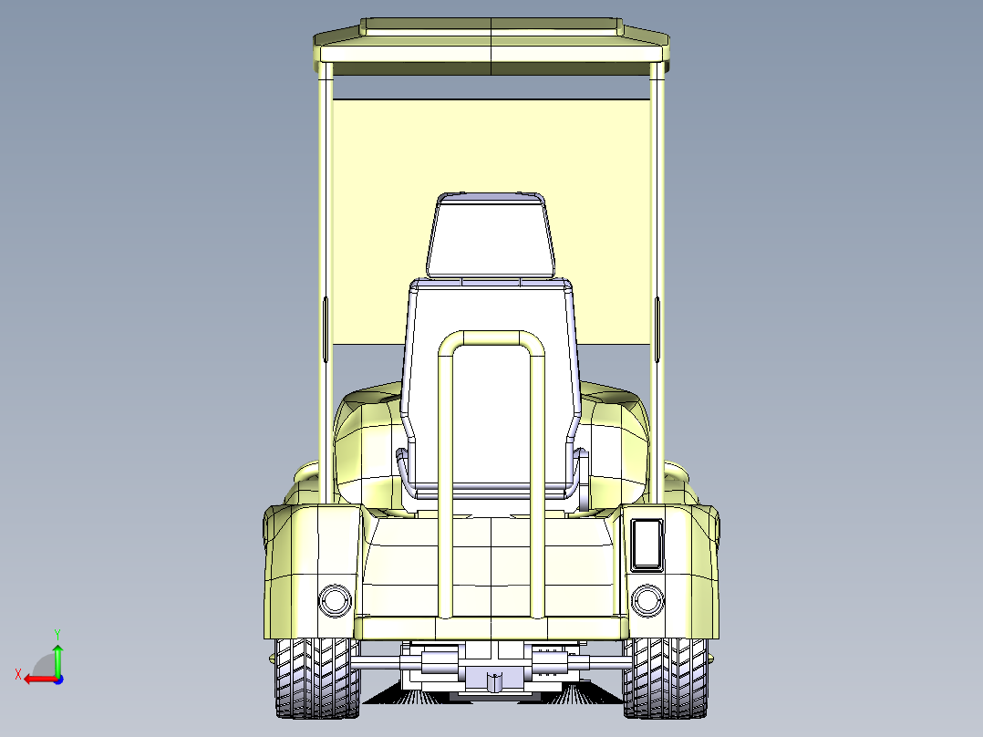 落叶清扫机后视图