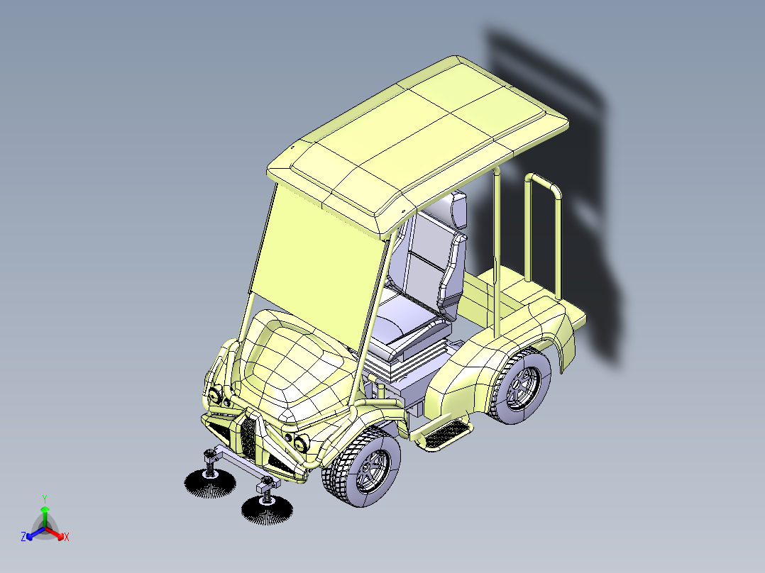 落叶清扫机正等轴测图