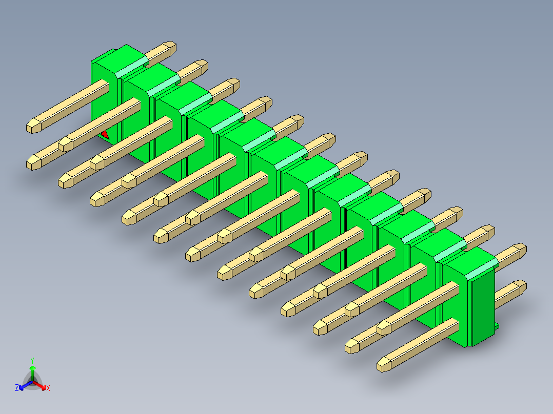 彩色公头100mil（2.54mm）系列-DS1021_green_2x12p_100mil_Type1_rev1.0