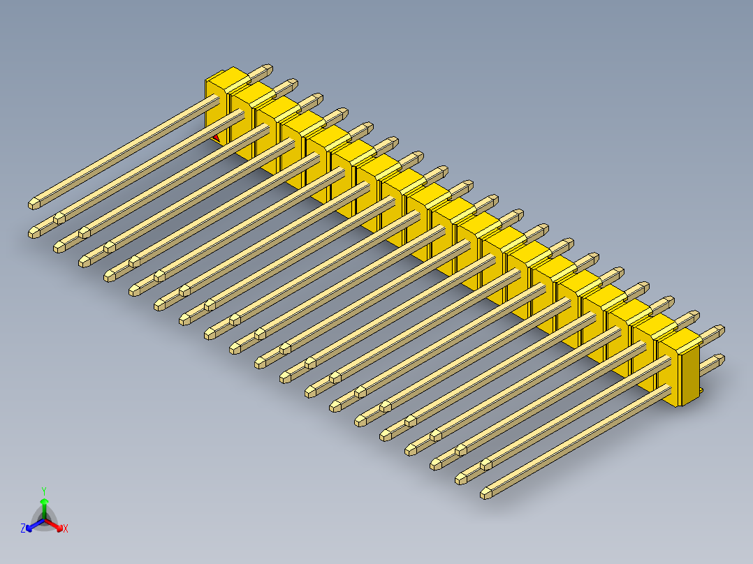 彩色公头100mil（2.54mm）系列-DS1021_yellow_2x19p_100mil_Type19_rev1.0
