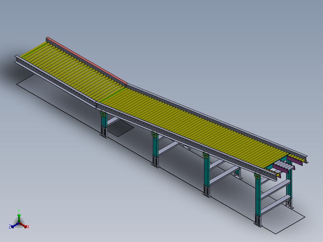 重力滚筒输送机-2-5-sw-stp正等轴测图