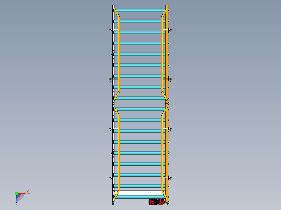 滚筒输送机motorized-roller-conveyor-stp俯视图