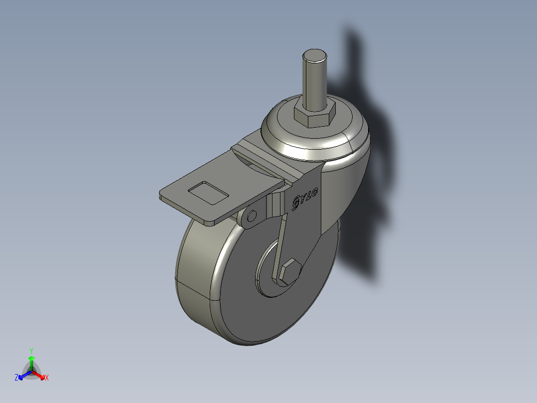 GY-3寸万向螺杆 TPR轮带刹轮[GY-3]