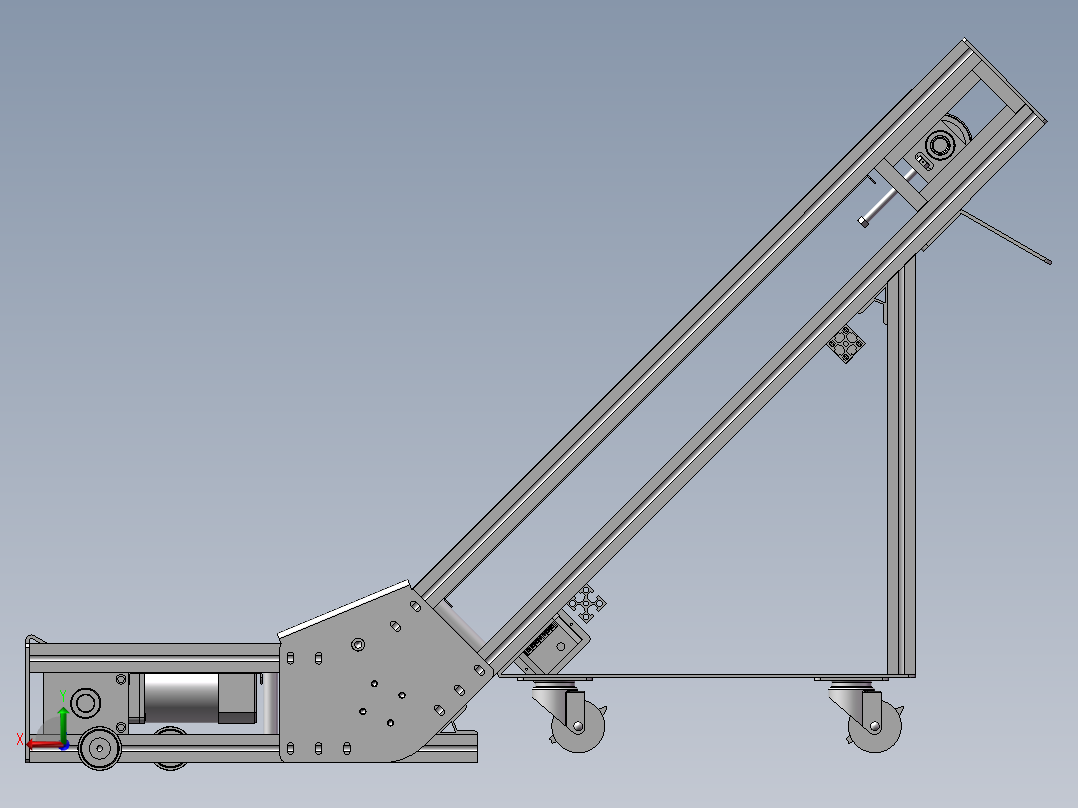 爬坡皮带输送机后视图