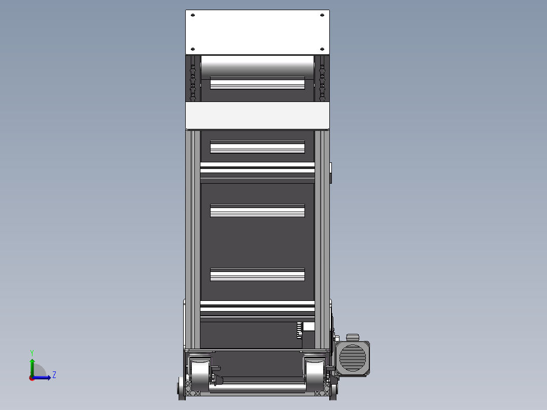 爬坡皮带输送机左视图