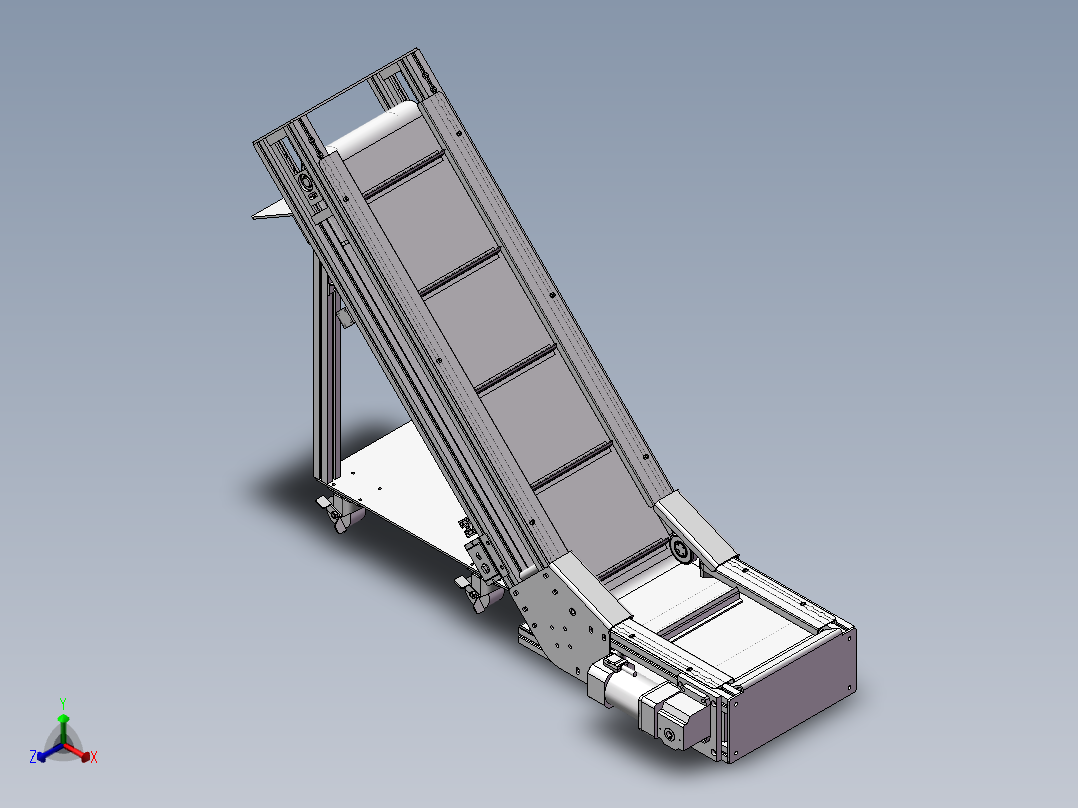 爬坡皮带输送机正等轴测图