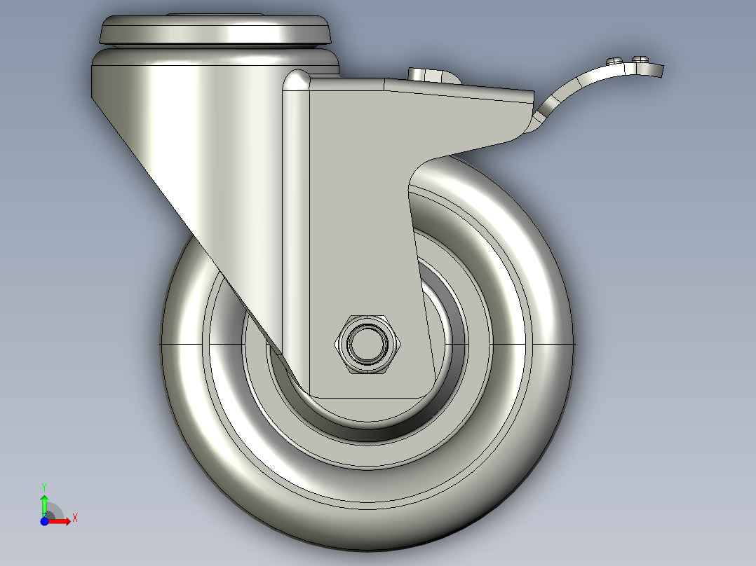 标准脚轮-WH-5084H-76 4in SWIVEL BRAKE BOLT HOLE H=129前视图