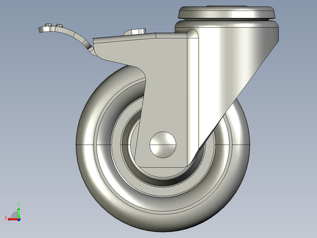 标准脚轮-WH-5084H-76 4in SWIVEL BRAKE BOLT HOLE H=129后视图