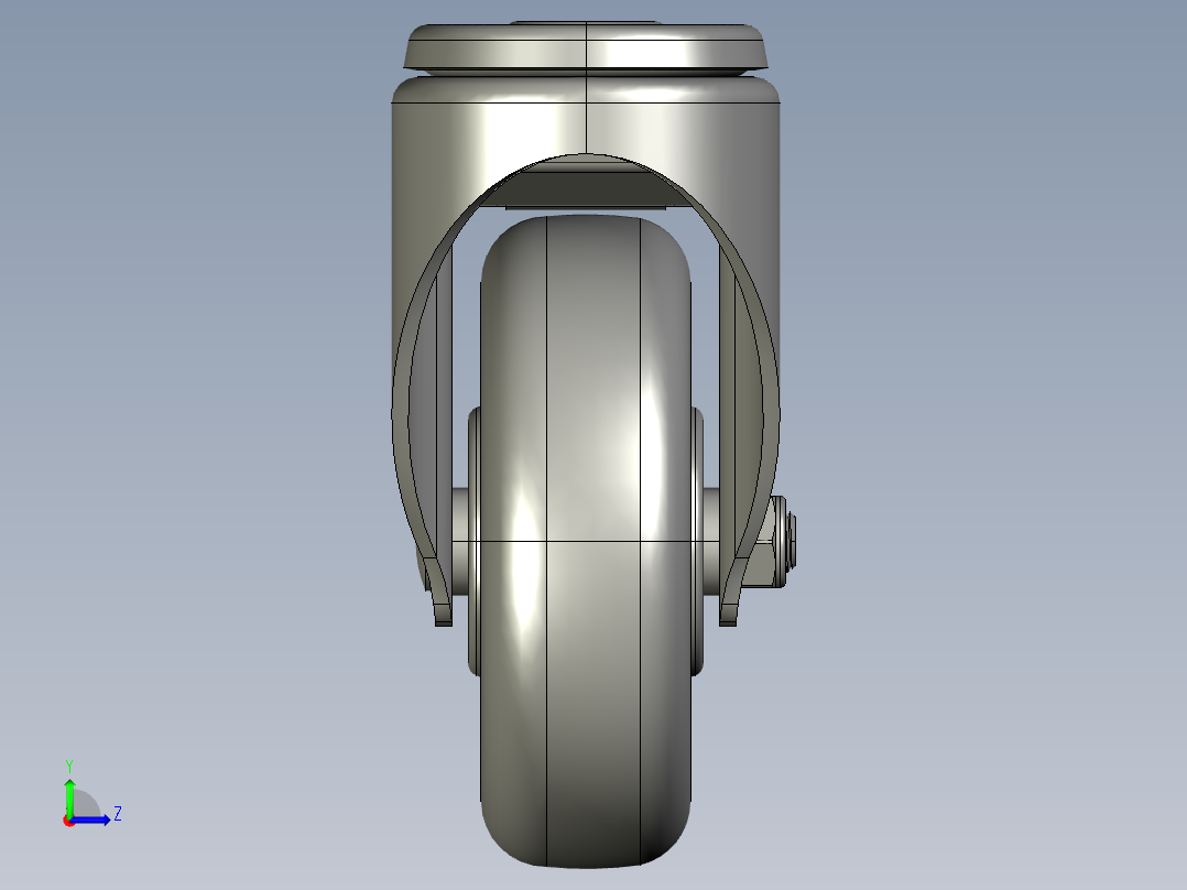 标准脚轮-WH-5084H-76 4in SWIVEL BRAKE BOLT HOLE H=129左视图