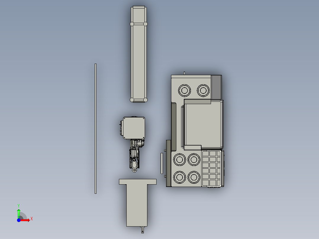 铸件上下料组合前视图