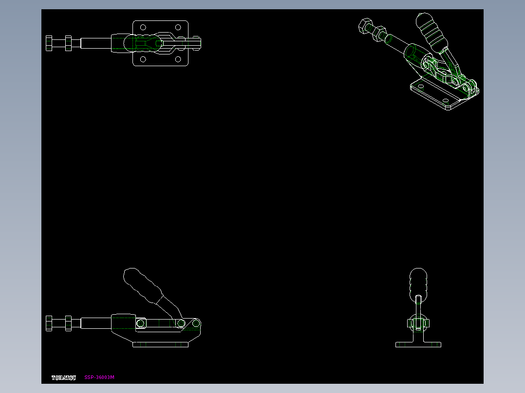 推拉式夾鉗SSP(H)-2D多系列多零件图纸模型