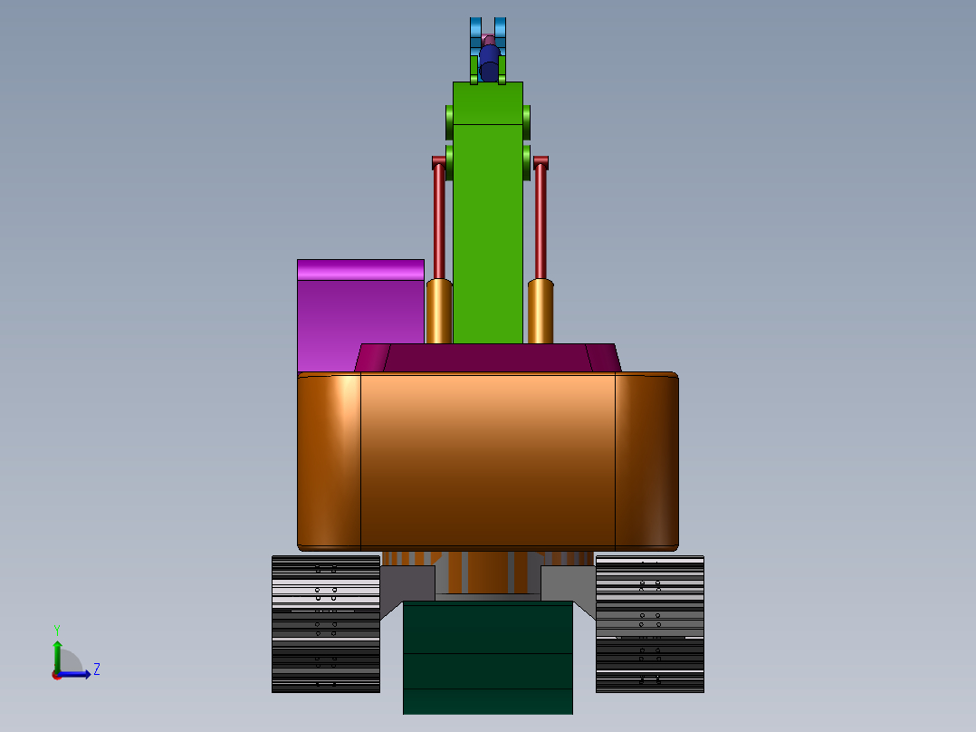 挖掘机设计模型左视图