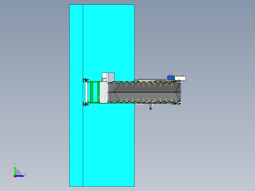 果蔬清洗线设计左视图
