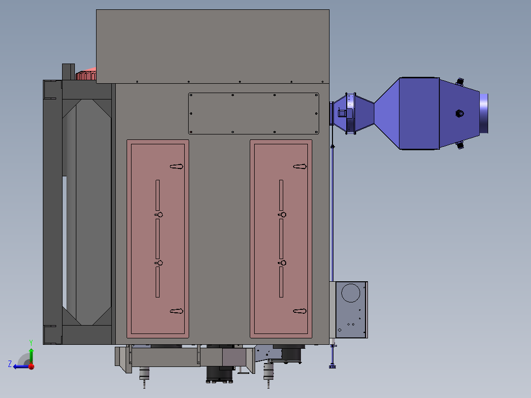 大米抛光机设计 (2)右视图