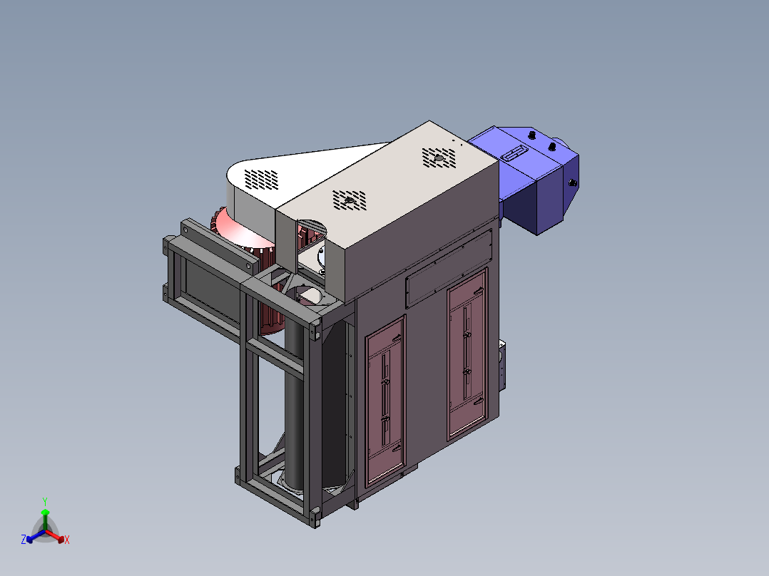 大米抛光机设计 (2)正等轴测图