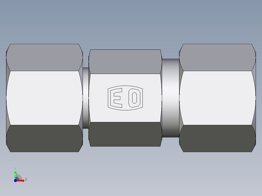 卡套式工业通用硬管接头EO_Distance_piece_adapter_DA10L71前视图